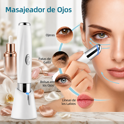 Masajeador de ojos y labio electrico con vibracion,Mirada y sonrisa radiantes: vibración inteligente que difumina ojeras, reduce bolsas y suaviza líneas de expresión.